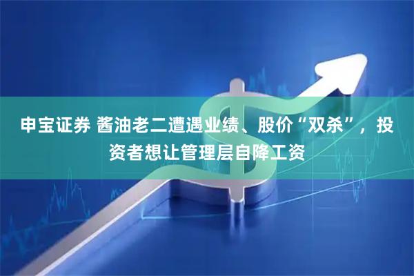 申宝证券 酱油老二遭遇业绩、股价“双杀”，投资者想让管理层自降工资